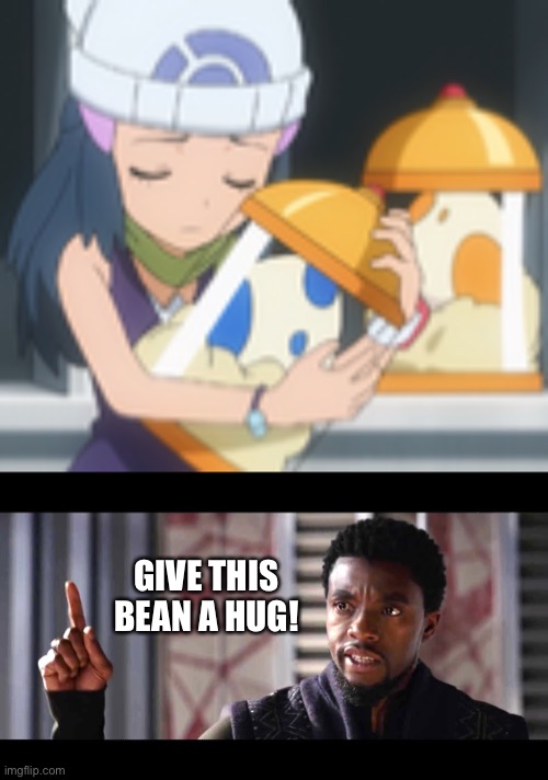 Alternate World Dawn needs a hug for all she’s been through… | GIVE THIS BEAN A HUG! | image tagged in give this man a shield,pokemon,alternate reality,dawn,hikari,anime memes | made w/ Imgflip meme maker