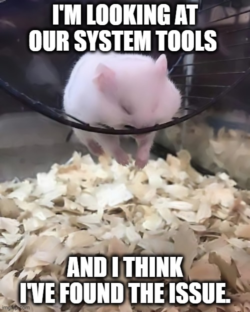 Too Many People Online | I'M LOOKING AT OUR SYSTEM TOOLS; AND I THINK I'VE FOUND THE ISSUE. | image tagged in we found the issue,when you realize,the struggle is real,i know what i have to do but i don t know if i have the strength | made w/ Imgflip meme maker