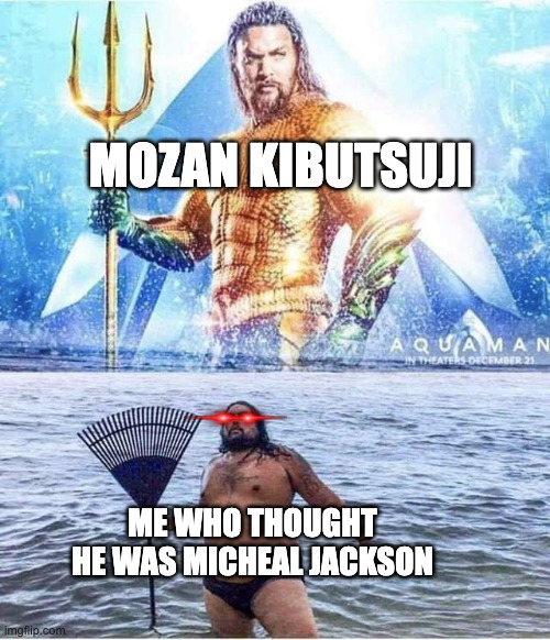 micheal jacksons last hee hee | MOZAN KIBUTSUJI; ME WHO THOUGHT HE WAS MICHEAL JACKSON | image tagged in aqua man and parody | made w/ Imgflip meme maker