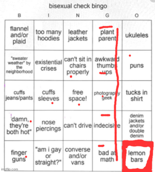 i updated it | image tagged in bisexual bingo | made w/ Imgflip meme maker