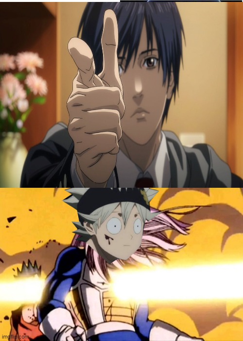 BANG! | image tagged in black clover,inuyashiki | made w/ Imgflip meme maker