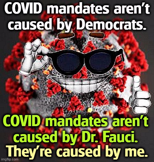 I need humans like you need pizza. | COVID mandates aren't caused by Democrats. COVID mandates aren't caused by Dr. Fauci. They're caused by me. | image tagged in covid virus smile,covid-19,humans,prey,democrats,fauci | made w/ Imgflip meme maker