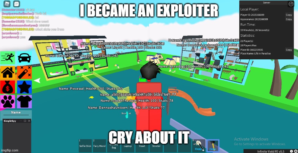 I BECAME AN EXPLOITER; CRY ABOUT IT | made w/ Imgflip meme maker