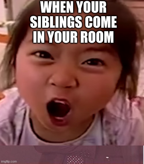 WHEN YOUR SIBLINGS COME IN YOUR ROOM | image tagged in siblings,sibling rivalry | made w/ Imgflip meme maker