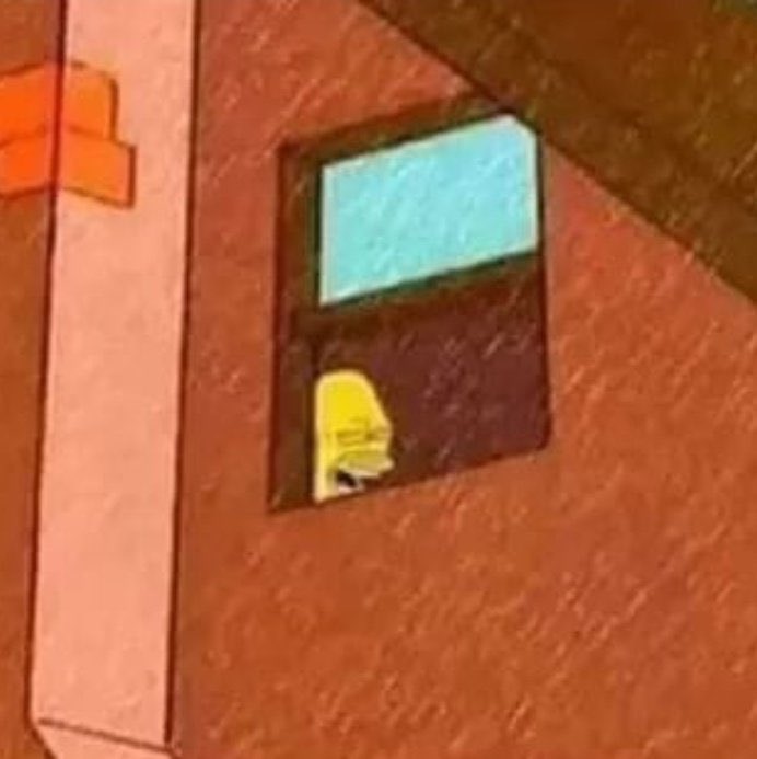 homer in the window laughing Blank Meme Template