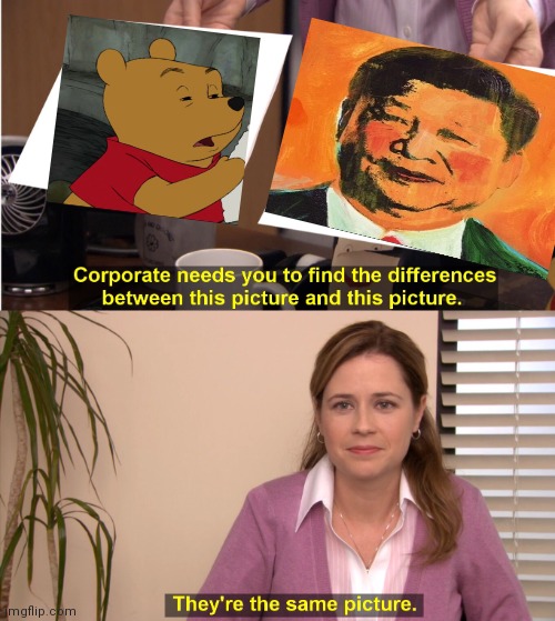 there the same image | image tagged in there the same image,winnie the pooh,china,made in china,the office | made w/ Imgflip meme maker