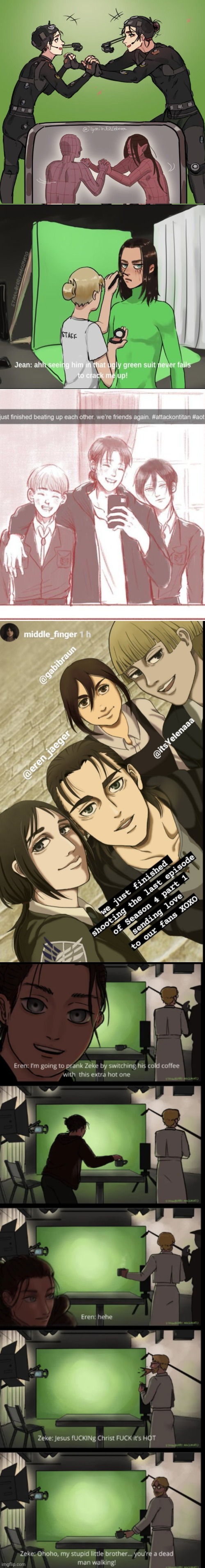 Aot s4 but its not depressing and its ✨behind the scenes✨ | image tagged in blank white template | made w/ Imgflip meme maker