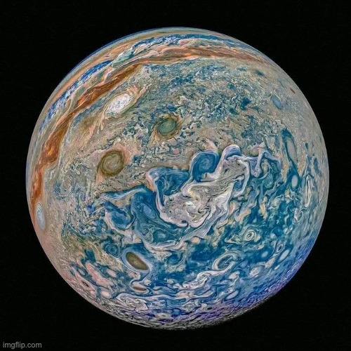 Clearest photos of Jupiter ever. Captured by JunoCam, from NASA. | image tagged in amazing,unfunny | made w/ Imgflip meme maker