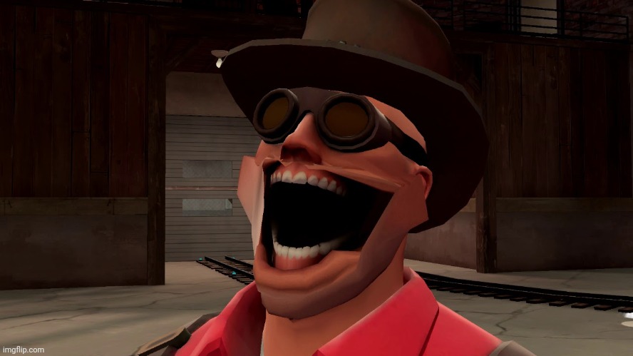 Engie Laughing | image tagged in engie laughing | made w/ Imgflip meme maker