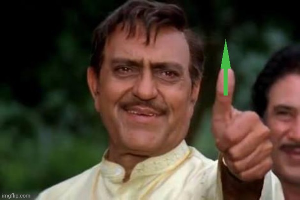 Amrish Puri Thumbs Up | image tagged in amrish puri thumbs up | made w/ Imgflip meme maker