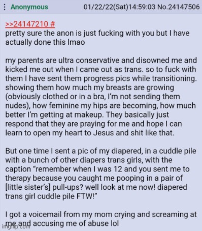 Anon tortures parents. | made w/ Imgflip meme maker