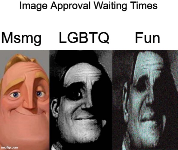 Image Approval Waiting Times; Msmg    LGBTQ      Fun | made w/ Imgflip meme maker