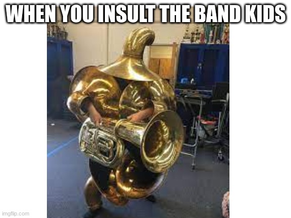 dont insult the band kids. im warning you | WHEN YOU INSULT THE BAND KIDS | image tagged in tuba_armor | made w/ Imgflip meme maker