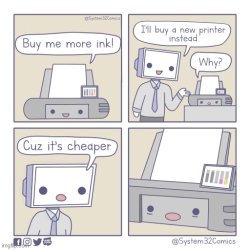image tagged in comics,printer,memes | made w/ Imgflip meme maker