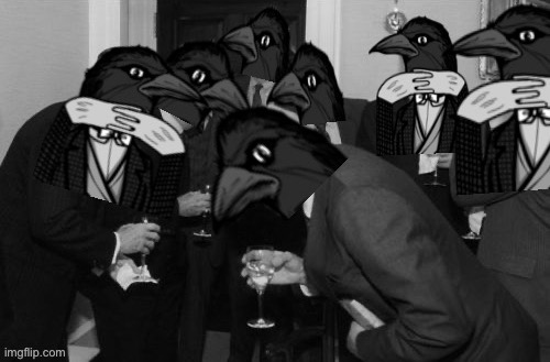 Laughing old crows black & white | image tagged in laughing old crows black white | made w/ Imgflip meme maker