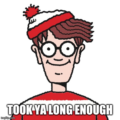 Where's Waldo | TOOK YA LONG ENOUGH | image tagged in where's waldo | made w/ Imgflip meme maker