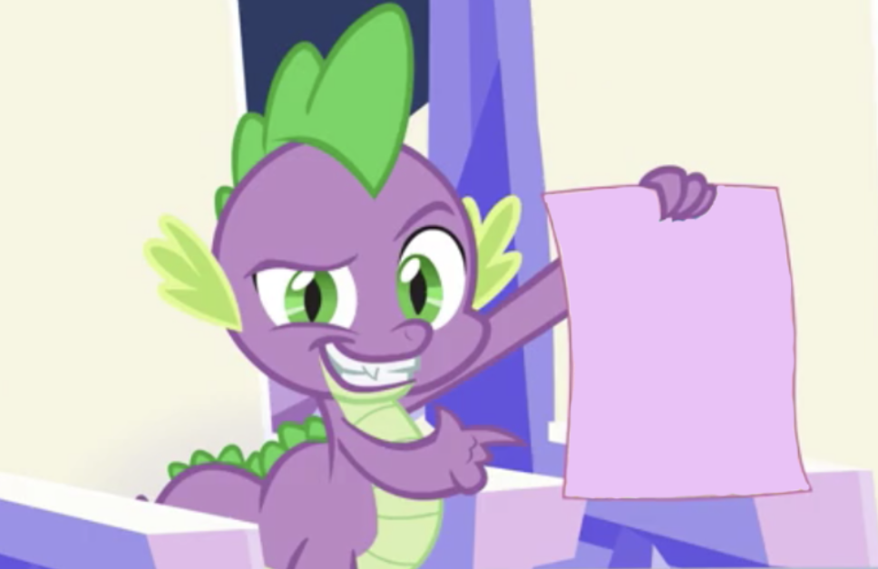 Spike Showing Off Paper Blank Meme Template