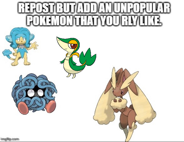 I think Snivy is the least popular out of the gen 5 starters | made w/ Imgflip meme maker