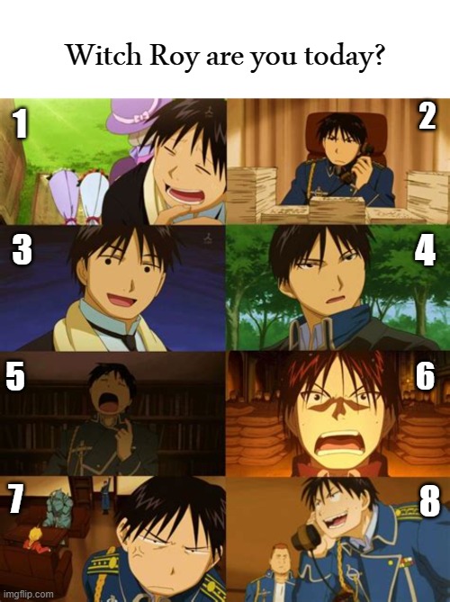 I'm 3 :D | image tagged in witch roy are you today | made w/ Imgflip meme maker