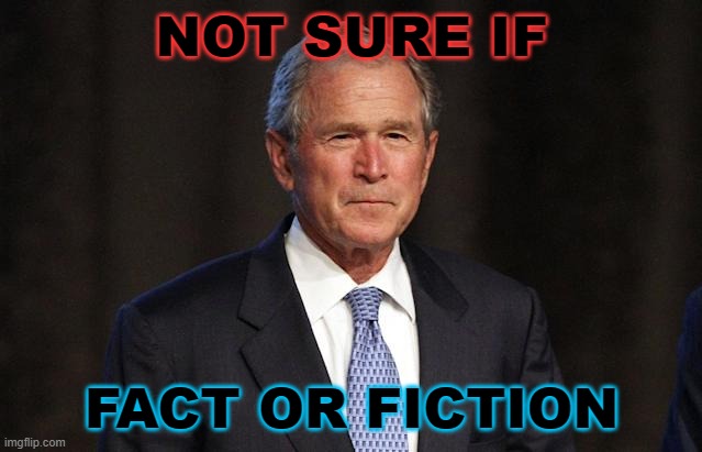 Not Sure If Fact or Fiction | NOT SURE IF; FACT OR FICTION | image tagged in george bush not sure | made w/ Imgflip meme maker