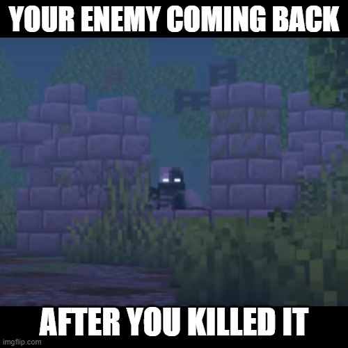 Zombies in Minecraft | YOUR ENEMY COMING BACK; AFTER YOU KILLED IT | image tagged in memes,minecraft,rainimator | made w/ Imgflip meme maker