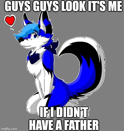 Femboy furry | GUYS GUYS LOOK IT'S ME; IF I DIDN'T HAVE A FATHER | image tagged in femboy furry | made w/ Imgflip meme maker