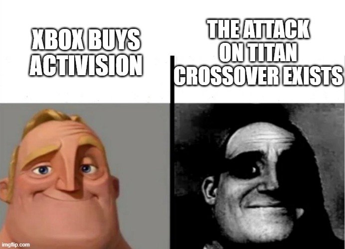 call of duty | THE ATTACK ON TITAN CROSSOVER EXISTS; XBOX BUYS ACTIVISION | image tagged in teacher's copy | made w/ Imgflip meme maker