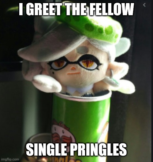 Marie pringles | I GREET THE FELLOW; SINGLE PRINGLES | image tagged in marie pringles,single life | made w/ Imgflip meme maker