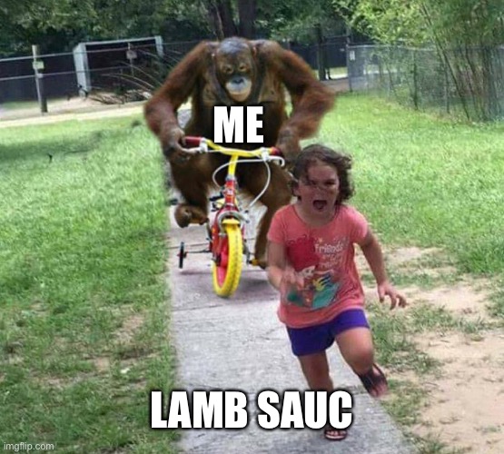 I’ve found the lamb sauce Gordon. | ME; LAMB SAUCE | image tagged in run | made w/ Imgflip meme maker