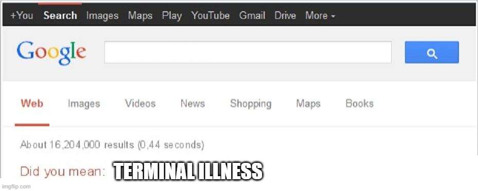 Did You Mean...? | TERMINAL ILLNESS | image tagged in did you mean | made w/ Imgflip meme maker