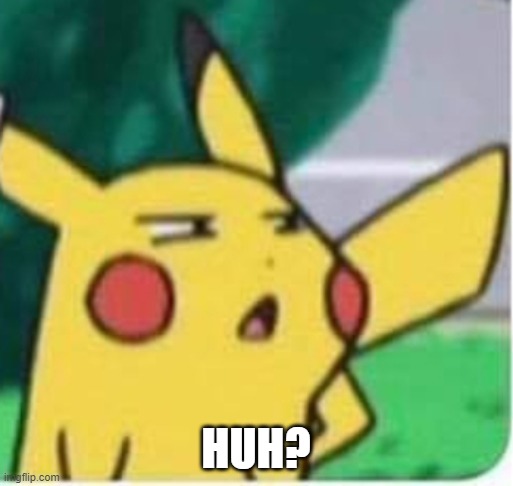 Confused pikachu | HUH? | image tagged in confused pikachu | made w/ Imgflip meme maker