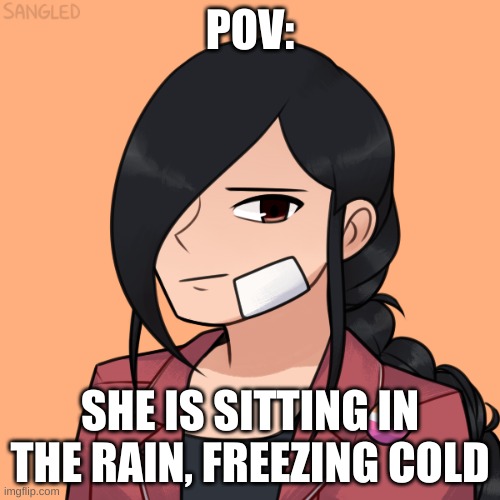 no erp, no joke oc's, and enjoy this rp! | POV:; SHE IS SITTING IN THE RAIN, FREEZING COLD | made w/ Imgflip meme maker