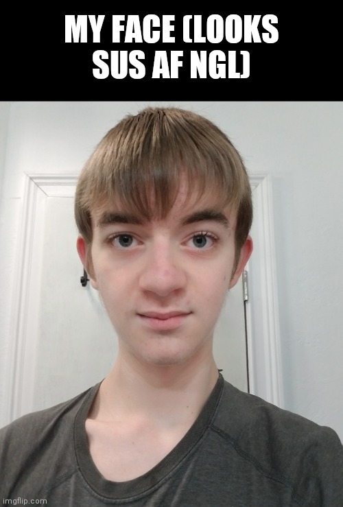 Old but best pic i have, i got haircut yesterday | MY FACE (LOOKS SUS AF NGL) | made w/ Imgflip meme maker