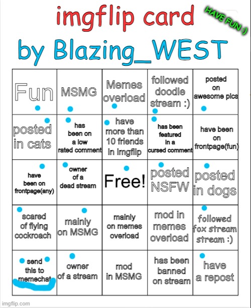 another card | image tagged in bingo card,memes,funny,msmg | made w/ Imgflip meme maker