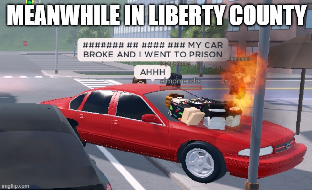 We see these all the time | MEANWHILE IN LIBERTY COUNTY | image tagged in roblox | made w/ Imgflip meme maker