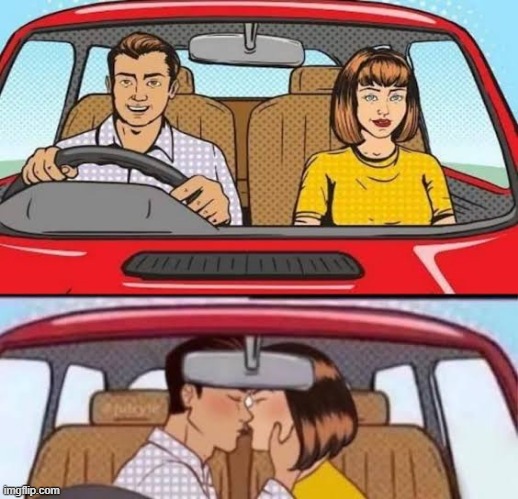 Couple in a red car | image tagged in couple in a red car | made w/ Imgflip meme maker