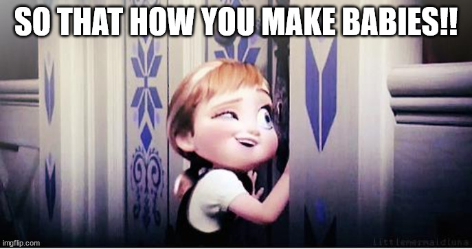 Do You Wanna Build A Snowman | SO THAT HOW YOU MAKE BABIES!! | image tagged in do you wanna build a snowman | made w/ Imgflip meme maker