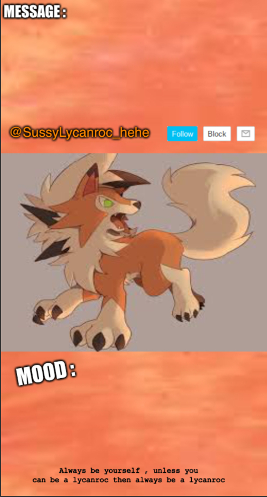 SussyLycanroc_hehe announce Blank Meme Template