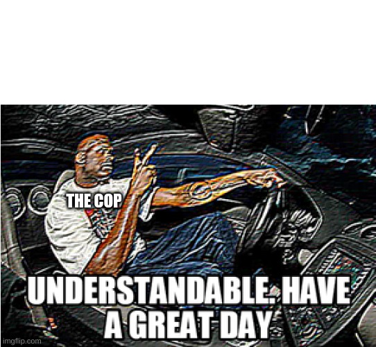 UNDERSTANDABLE, HAVE A GREAT DAY | THE COP | image tagged in understandable have a great day | made w/ Imgflip meme maker