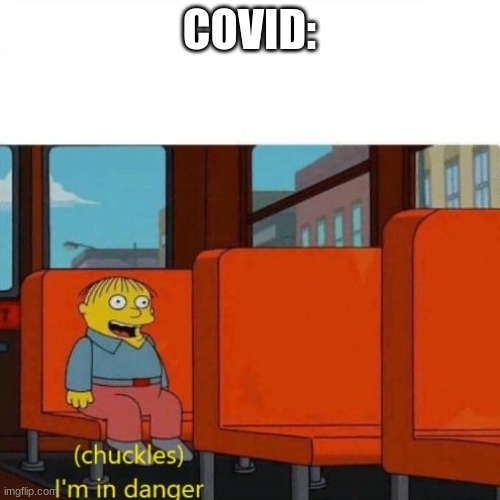 Chuckles, I’m in danger | COVID: | image tagged in chuckles i m in danger | made w/ Imgflip meme maker
