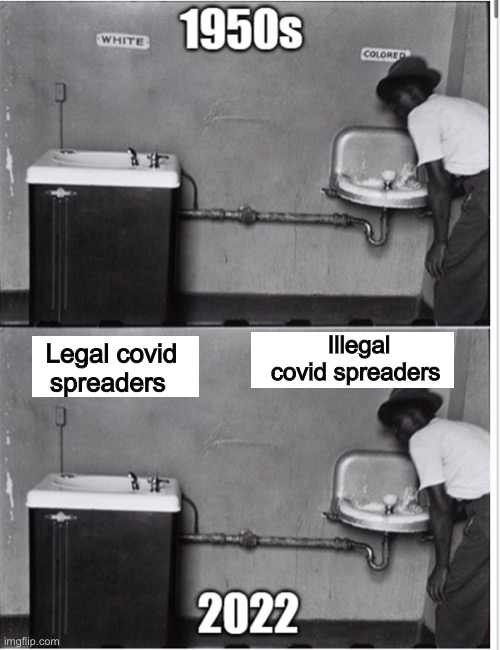 Some folks just have to hate no matter what | Illegal covid spreaders; Legal covid spreaders | image tagged in politics lol,memes,science | made w/ Imgflip meme maker