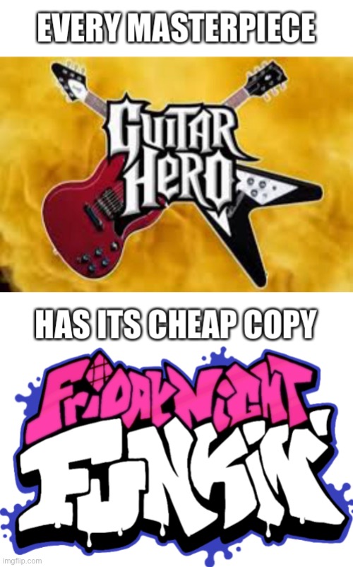 image tagged in guitar hero,friday night funkin,barney will eat all of your delectable biscuits,oh wow are you actually reading these tags | made w/ Imgflip meme maker