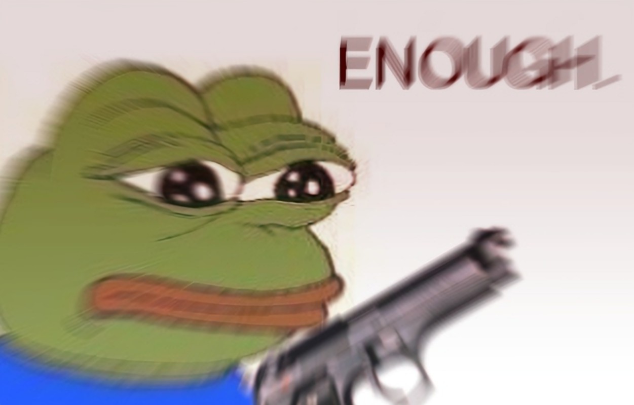 High Quality Pepe with a gun Blank Meme Template