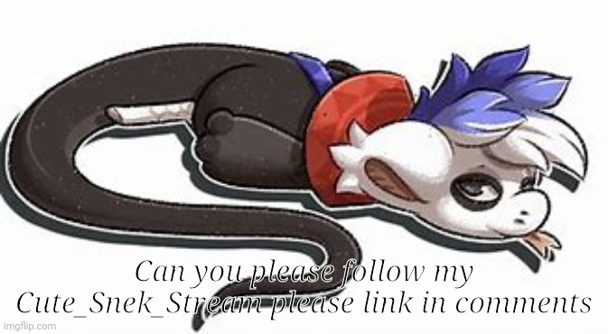 Snek | Can you please follow my Cute_Snek_Stream please link in comments | image tagged in furry snek | made w/ Imgflip meme maker