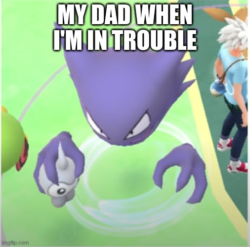 not really | MY DAD WHEN I'M IN TROUBLE | image tagged in pokemon go | made w/ Imgflip meme maker