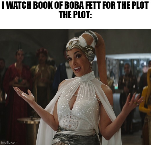 Book of Boba Fett | I WATCH BOOK OF BOBA FETT FOR THE PLOT
THE PLOT: | image tagged in star wars,book of boba fett | made w/ Imgflip meme maker
