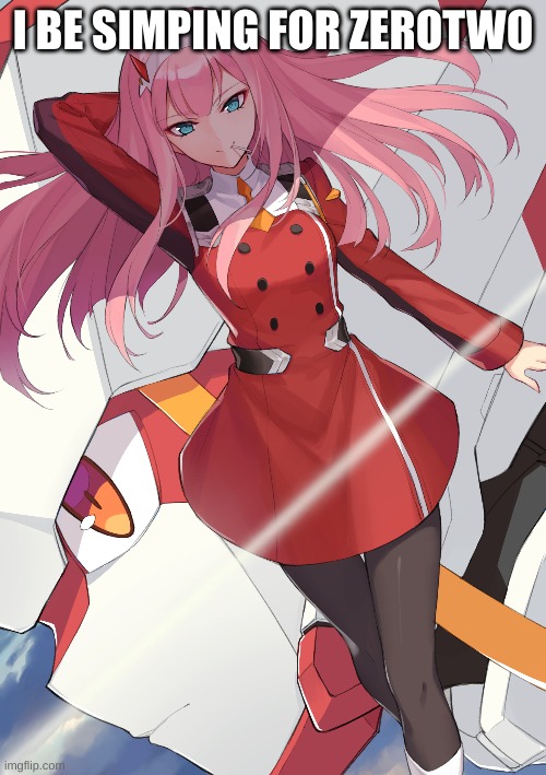 #zerotwoisbestwaifu | I BE SIMPING FOR ZEROTWO | image tagged in zerotwo,zerotwoisbestwaifu,waifu,anime,animegirl,simps | made w/ Imgflip meme maker