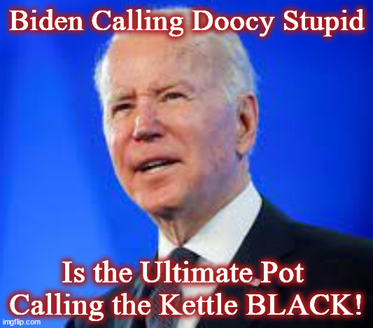 biden | Biden Calling Doocy Stupid; Is the Ultimate Pot  Calling the Kettle BLACK! | made w/ Imgflip meme maker