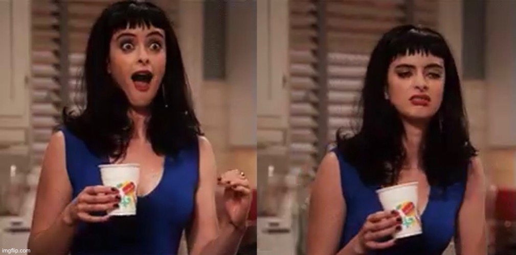 Krysten Ritter excited disappointed Blank Meme Template