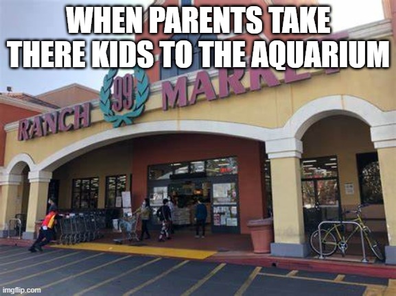 asian supermarket = free aquarium | WHEN PARENTS TAKE THERE KIDS TO THE AQUARIUM | image tagged in asian stereotypes | made w/ Imgflip meme maker